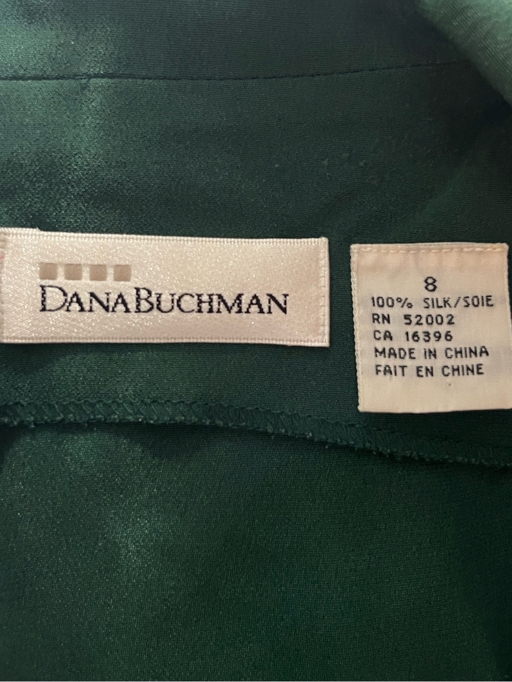 DANA BUCHMAN Green 100%  Silk Wrap Vest size 8 - Picture 9 of 9